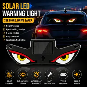 DIYCOM Car Rear Window Dynamic LED Matrix Display Panel, Customizable Vampire Devil Eye Scrolling Message Decor Screen, USB Constant Power Easy Mount Ambient Light, Creative Personalized Mod Gift for Car Enthusiasts, Night Driving Visibility Decor Accesso