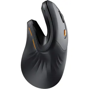 Ergonomic Mouse, EM11 NL Bluetooth Rechargeable Wireless Vertical Mouse, 3 Multi-Device Connectivity for Computer/PC/Laptop, 2.4GHz USB-A Optical Mice for Windows, Mac OS, Black
