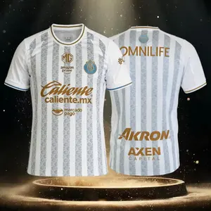 25 26 Chivas de Guadalajara Mexico LIGAMX Third Away White Shoet Sleeve Soccer Jersey Fans Version Breathable