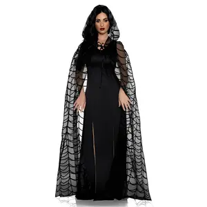 Black Spider Adult Hooded Costume Cape | Standard