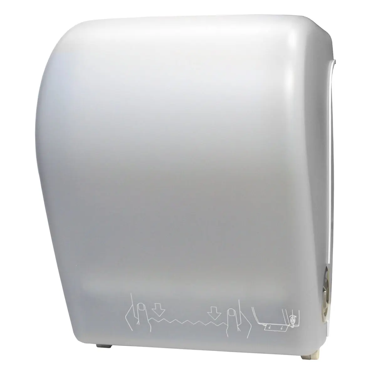 Palmer Fixture TD020103 Touchless Hands-Free Auto-Cut Towel Dispenser, White Translucent Cover-Included Bathroom Gadget, 11.5" w x15.25" h x9" d, Double Latch Lock, Easy View of Paper Supply, Quick Smooth Paper Delivery, Quick Emergency Feed