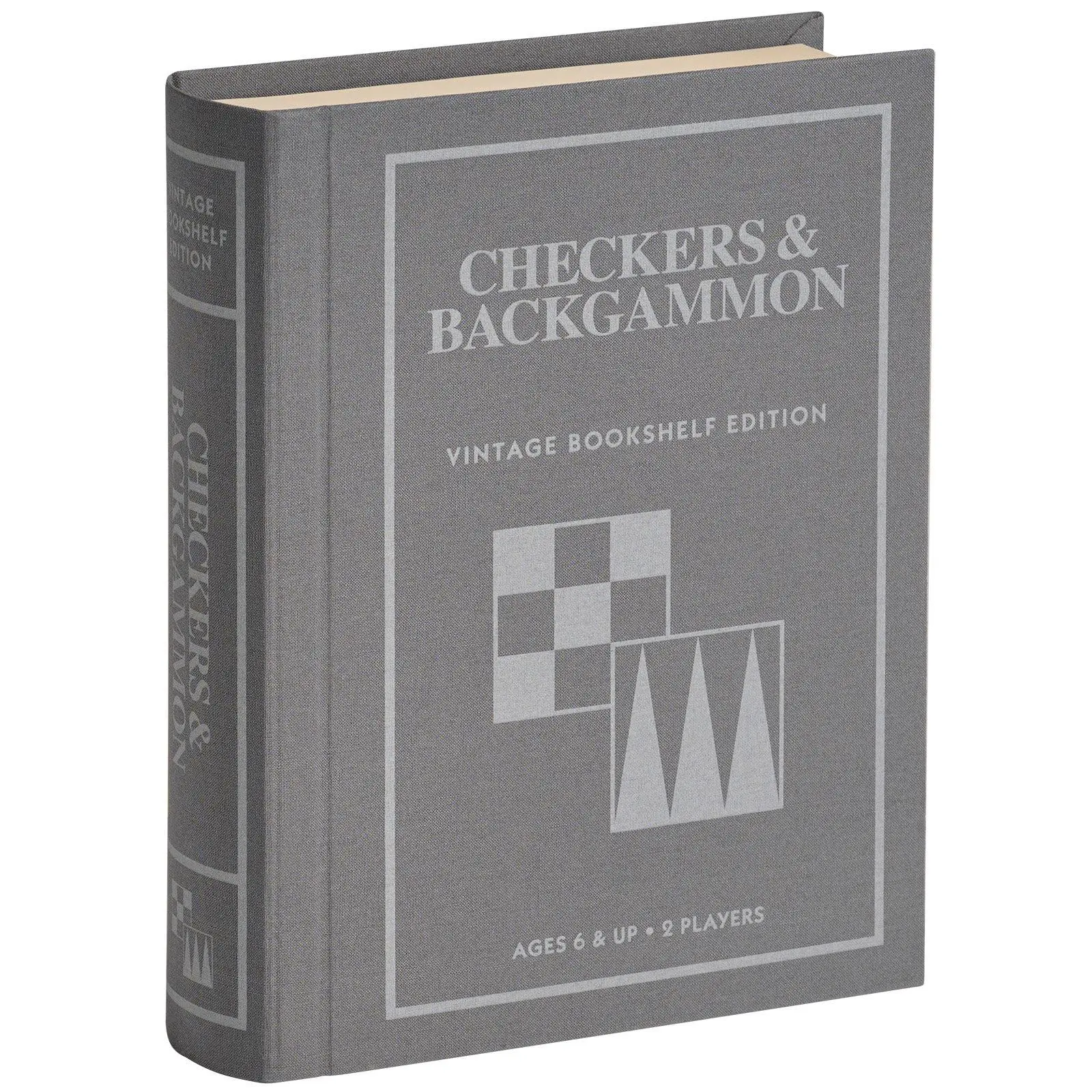WS Game Company Checkers and Backgammon Vintage Bookshelf Edition Board Game for 2 Players, Ages 6+