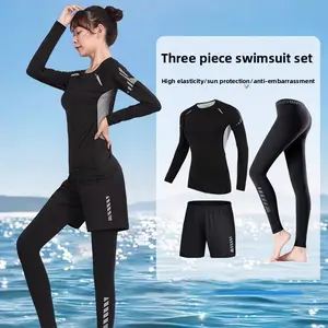 Women's 2026 New Split Long-Sleeved Sunscreen Trousers Diving Suit for Hot Spring Use