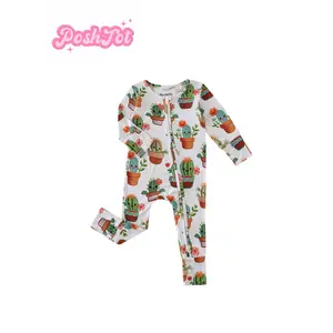 POSHTOT 220gsm bamboo fiber breathable bamboo baby short sleeve zipper jumpsuit, lightweight. Easy two-way zipper, convertible mitts, suitable for newborns and infants 12-24 months, 95 viscose from bamboo, 5 spandex. Suitable for real s