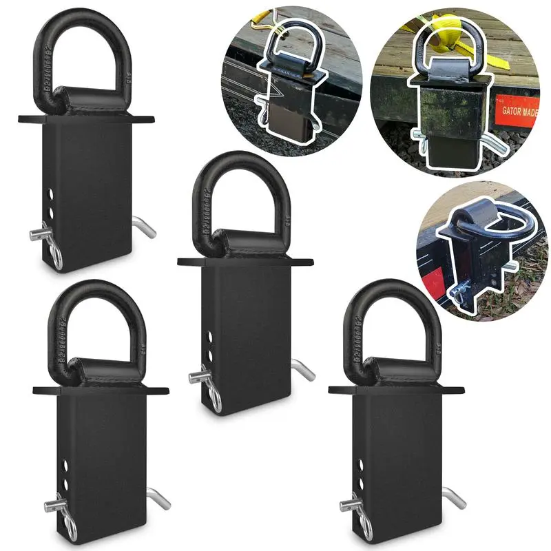 Fathersdaygift 4Pcs 16200lbs Heavy Duty Removable D Ring Stake Pocket tie Down for Utility Trailers and Flatbeds Equipped with Stake Pockets Stake Pocket D-Rings, Adjustable 2" x 4" Stake Pockets