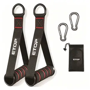 Gym Exercise Handles Set with Metal Carabiners & Storage Bag, Heavy Duty Cable Machine Pull Down Handles, Comfort Foam Grip Fitness Accessories for Resistance Bands Pilates Strength Training