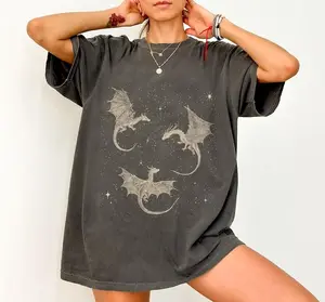 Flying Dragons Shirt, Dragon Fantasy T-Shirt, Dragon Gift, Dragon Lover Gift for Book Reader, Bookish TShirt