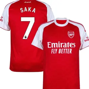 Unisex Soccer/Football Arsenal Sakaa #7 Champions League 2025/26 Home/Away Replica Jersey - Red
