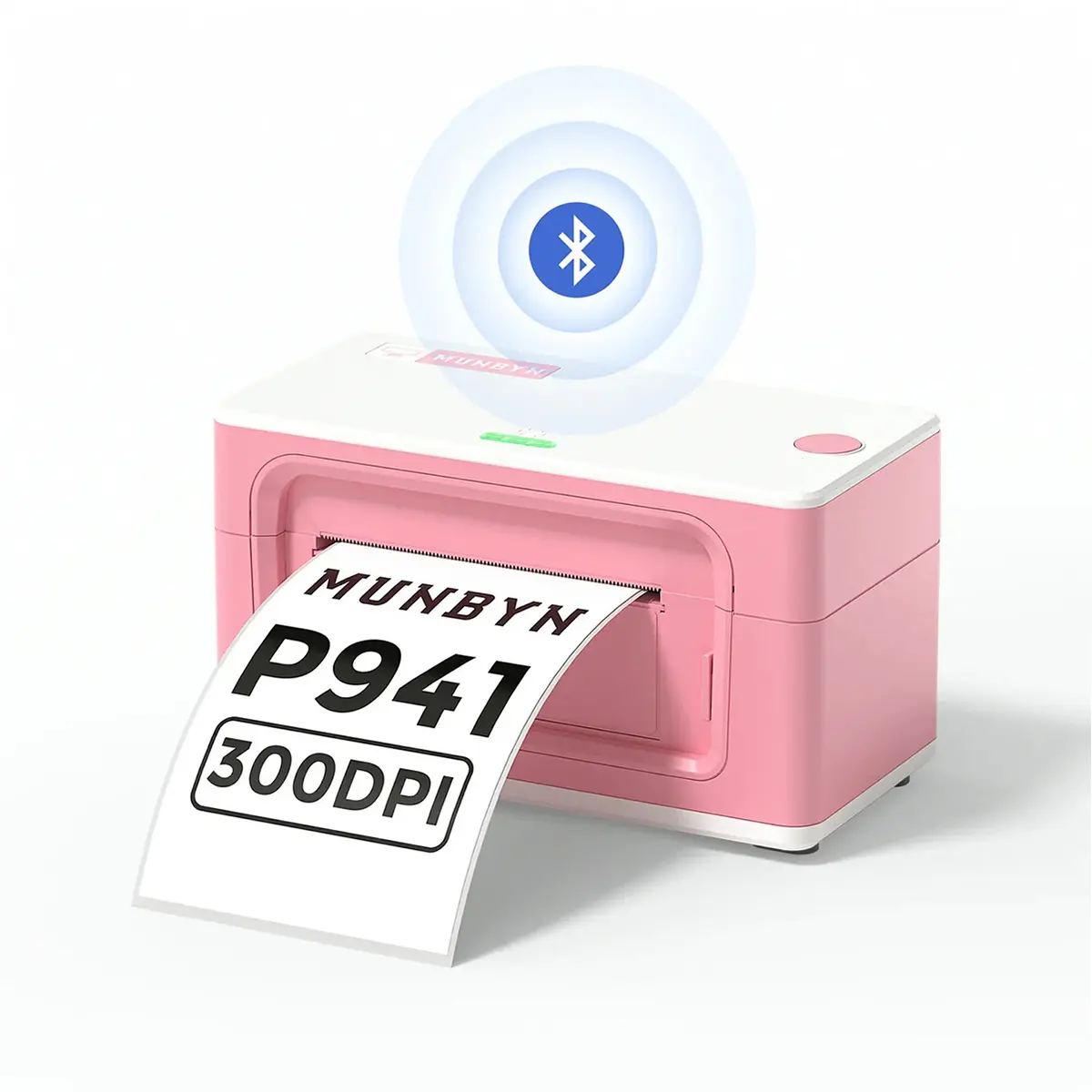 MUNBYN RealWriter 941 Compact Bluetooth Thermal Label Printer, 300 dpi, Compatible with iOS/Android for Ecommerce Users