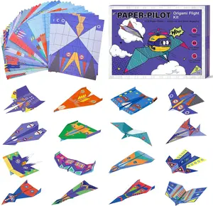 Paper Airplane Book 16 Creative Folding Paper Planes with 48 Sheets of Colorful Origami Paper Arts & Crafts Kit with Video Tutorials – Gifts for Boys and Girls Ages 3–12