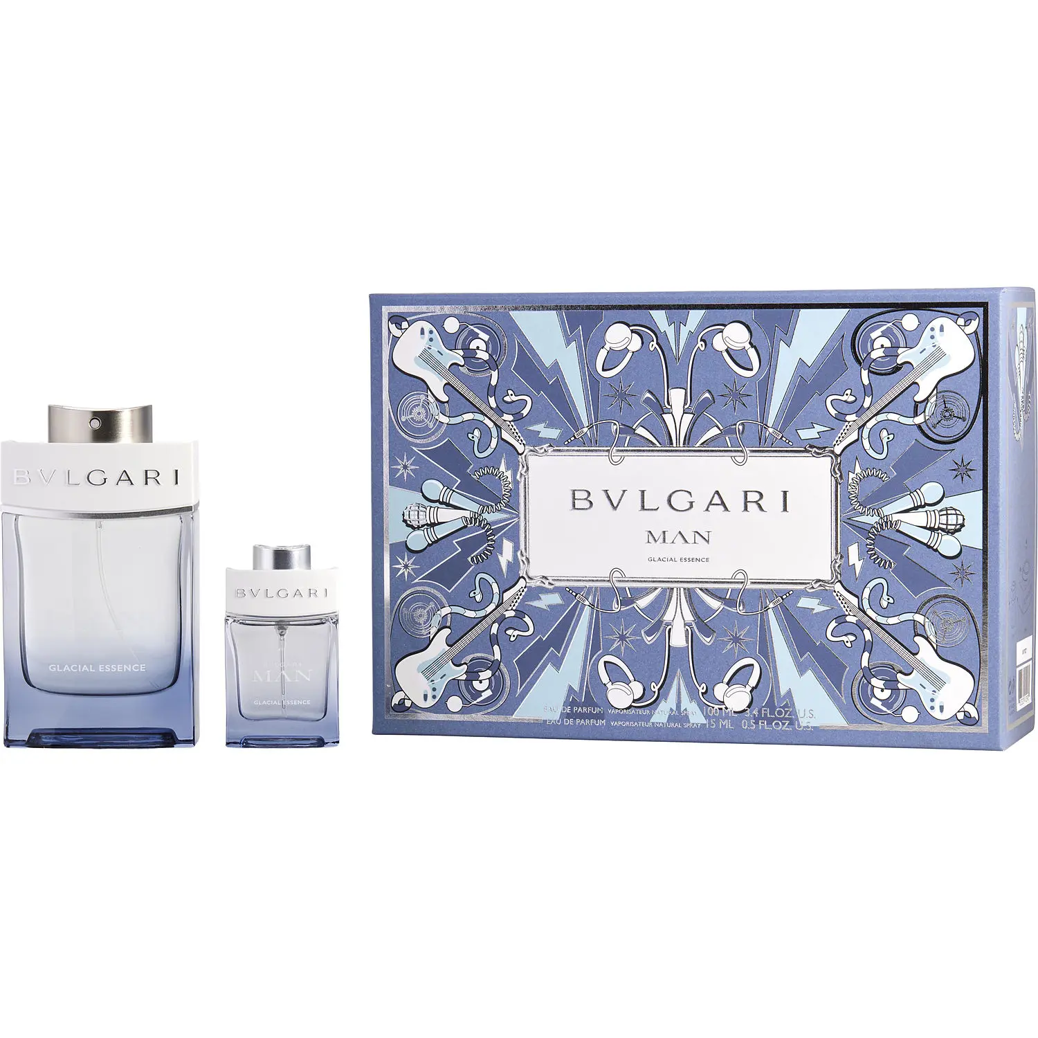 Bvlgari Man Glacial Essence Set-Eau De Parfum Spray 3.4 Oz & Eau De Parfum Spray 0.5 Oz For Men Bvlgari Man Glacial Essence Set-Eau De Parfum Spray 3.4 Oz & Eau De Parfum Spray 0.5 Oz For Men