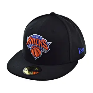 NEW ERA 59FIFTY New York Knicks Black OTC Fitted Hat - NYC Logo, NBA-Style, Human Size Hats, Nyc Logo Hats