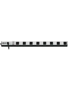 Tripp Lite TRL-PS240810 Vertical Power Strip - 10 ft, 24 in, 120 V, 15A Metal-Aluminium Cord, 5-15P Plug, 8 Outlets, Transparent Cover, Secure Connection