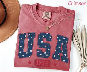 Comfort Colors Vintage USA Shirt, 4th of July Shirt, Retro American Flag Tee, Patriotic Shirt, Independence Day Tee, USA 1776 T-Shirt