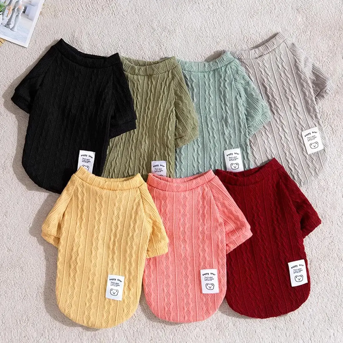 Solid Color Pet Knitwear, Casual Soft Comfortable Pet Sweater, Pet Clothes for Small Medium Dogs & Cats, Dog & Cat Clothing Supplies