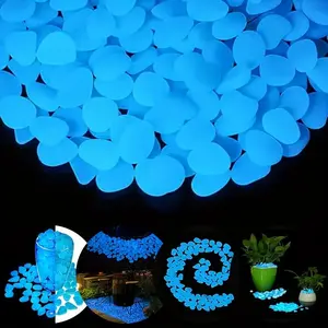 Glow in The Dark Pebbles, 100pcs/set Luminous Stone, Decorative Rock for Garden Lawn Yard, Fish Tank, Path, Wedding Decoration