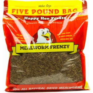 212 MAIN All Natural High-Protein Chicken Treats, 5 lbs Mealworm Frenzy Formula for Happy Hens, Pet Training & Behavior Aid