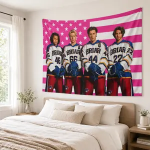 Hockey Boys Briar U Tapestries, Belmont Cameli Pink Flag, Stephen Kalyn Indoor Wall Tapestries, Antonio Cipriano, Jalen Thomas Brooks