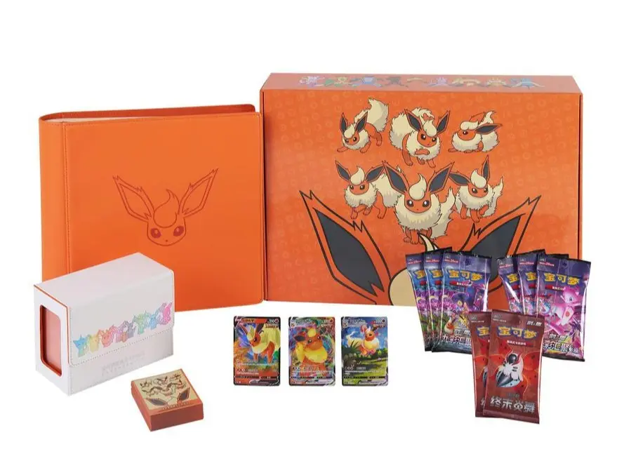 2024 Pokémon TCG Simplified Chinese Limited Edition Eevee GX Flareon Exclusive Sealed Hobby Booster Box - 64 Pieces Collectible Booster Packs, Ideal for Flareon Fans, Trading Cards Collectible Box, Boosterbox, Sealed Hobby Box