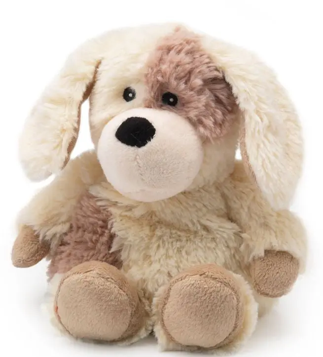 WARMIES Puppy Junior Cozy Plush Stuffed Animal - Microwaveable Heatable Cold Pack, Bedtime Companion with Dried Lavender Flower, About 0.5 lbs