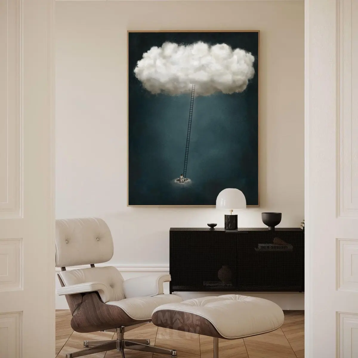 Modern Christian Wall Art, Jesus Printing Poster, Subtle Cloud Artwork Unframed | 5 size, 8x12 to 27x40 inch