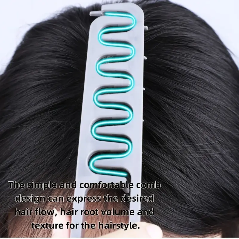 1pcs Loose, jagged hairstyling comb, Volumizing comb, Volumizer brush, Textured tooth design for secure grip, root volume, and seam concealment, wide-tooth and fine-tooth comb, Made of ABS plastic, hair styling tools