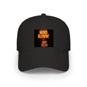 Low Profile Baseball Cap — "Mind Blown Hot Head" Flame Graphic Hat