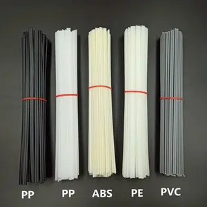 20pcs ABS/PP/PVC/PE Plastic Welding Rods, 5x2mm (0.1x0.2in) - Durable Welding Sticks for Plastic Welder Gun, Bumper Repair & DIY Projects, 20cm (7.8in) Length, Multi-Color Pack (Black, White, Gray, Beige, Purple, Blue), Welding Accessories