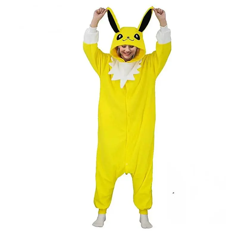 Adult Anime Character Longsleeve Kigurumi Onesie - Snorlax, Mewtwo, Cat, Eevee Cosplay Nightwear, Halloween Loungewear Pajama Set, Longsleeves