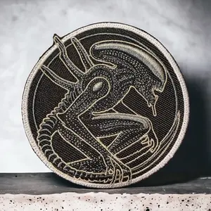 Alien 4” Embroidered Patch - Unique Design with Alien Theme and Textured Finish