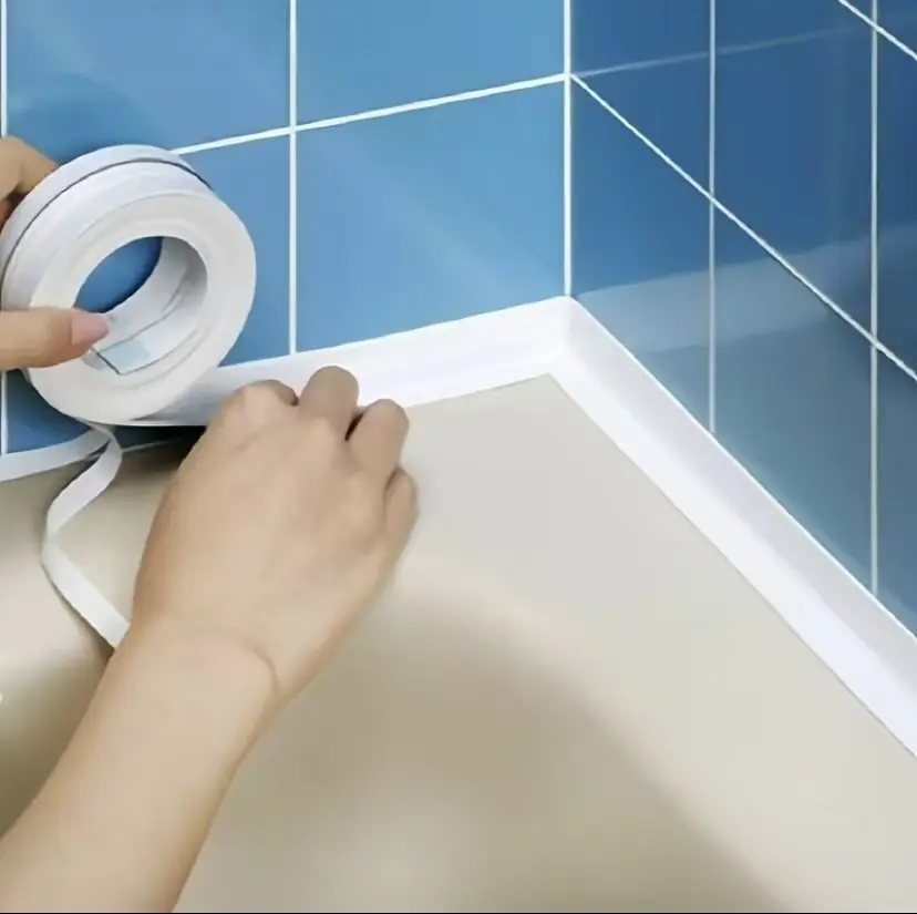 White Self-Adhesive Sealing Stick-On Tape (3.2m) - Mold-Proofing, Waterproof, Gap-Filling Caulk Tape for Kitchen & Bathroom Sink Edges, Toilet Tub Joints, Easy Application & Durable Hardware Sealer Patch, Gap-Filling Tape
