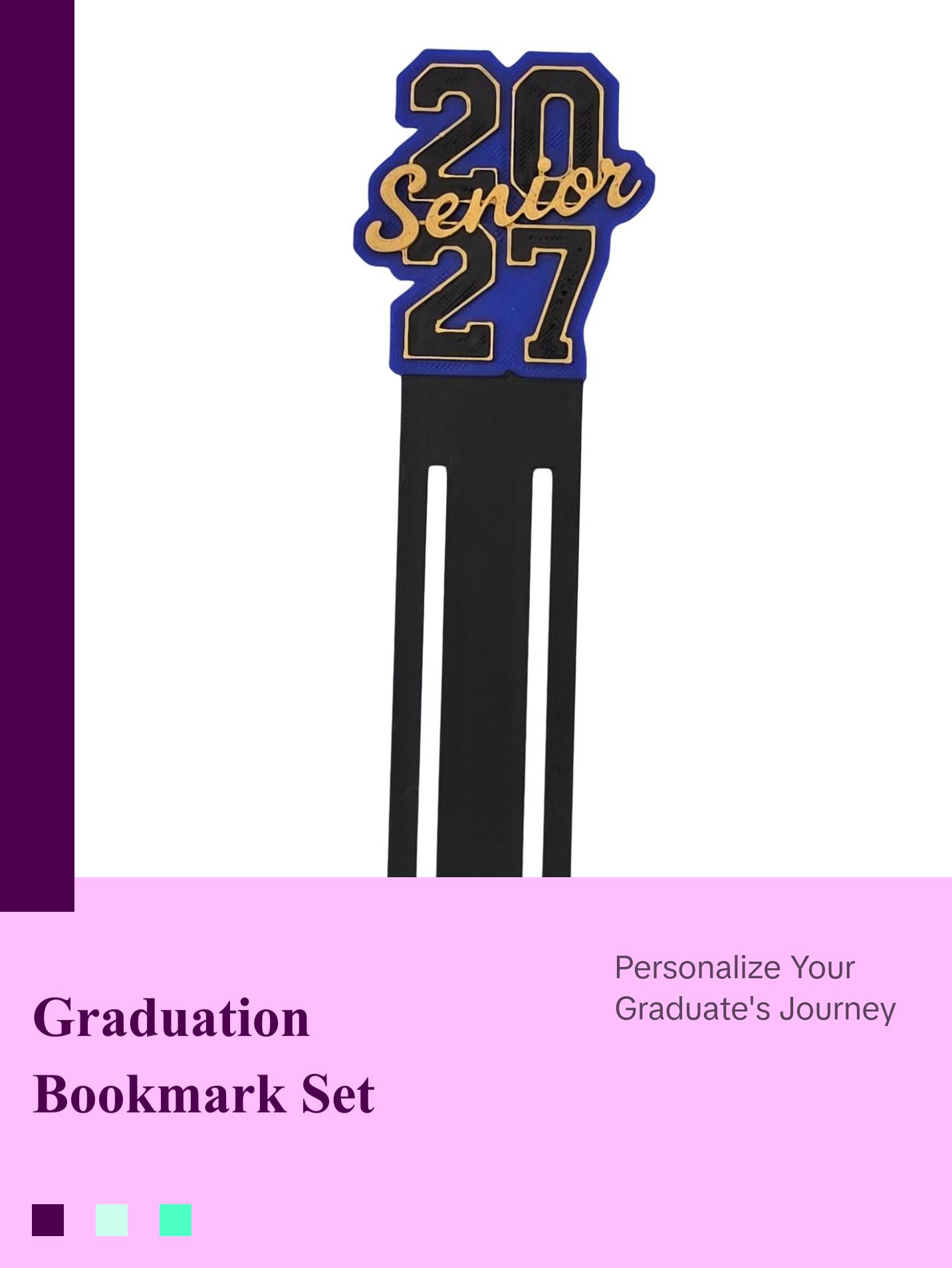 Class of 2027 Customizable Graduation Gift Bookmark - Personalized School Year Keepsake with Color Options for Seniors