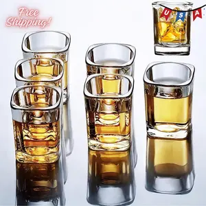 6 Pack Heavy Base Shot Glasses Set, 2.2 oz Clear