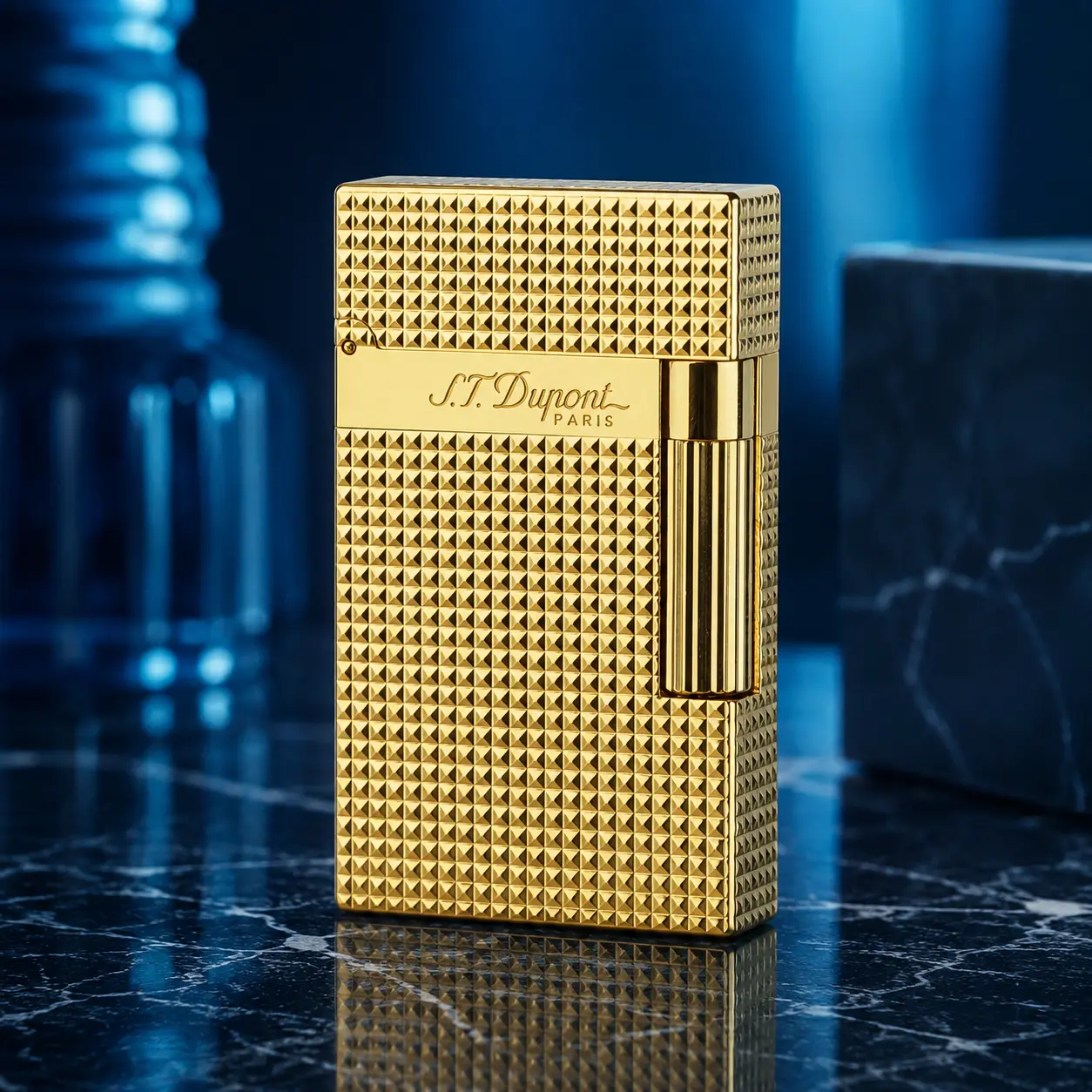 [Double Flame] DPT Diamond Gold luxury Lighter 140g best gift for boyfriend Precious Metal Brilliance
