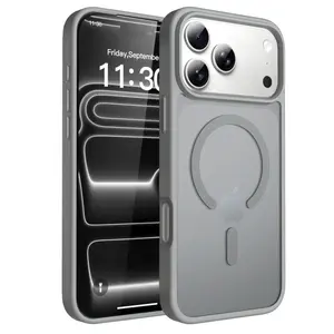 Magnetic phone case for iPhone 17/16/16E/15/14/13/12/11 promax pro plus (Compatible with MagSafe)(10 FT Military Grade Drop Protection) Slim Translucent Matte Shockproof Phone Cover,Soft Skin‑Friendly Touch