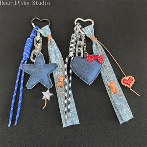 Women's Braided Nylon Rope Keychain with Coin Purse and Bow Accent - Versatile Bag Accessory, Phone Lanyard, Bag Pendant