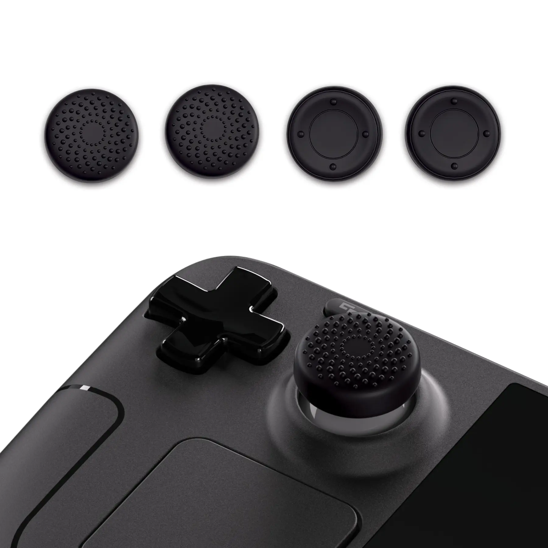 PlayVital Silicone Thumb Caps - Controller Grip Accessories for Steam Deck LCD/OLED & PS Portal Remote Player, Raised Dots & Studded Design for Protection, Gaming Peripherals