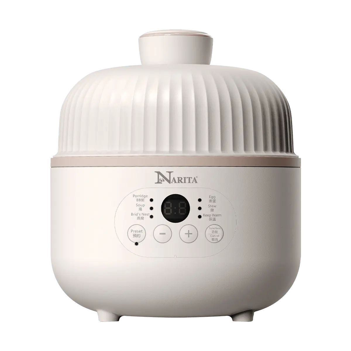 NARITA 800ml Smart Electric Stew Pot, Ceramic Bird's Nest Cooker, Baby Porridge Maker, Multi-functional Soup Cooker NSQ-80E