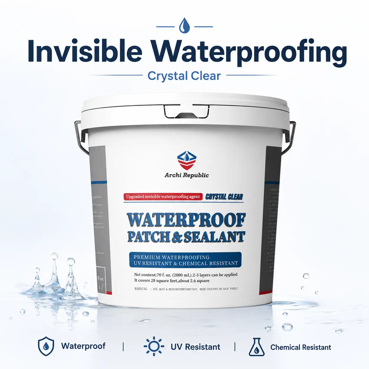 Archi Republic Upgraded Invisible Waterproof Sealant, Transparent Waterproof Coating for Roofs, Bathrooms, Walls, Indoor & Outdoor Leak Repair Protection