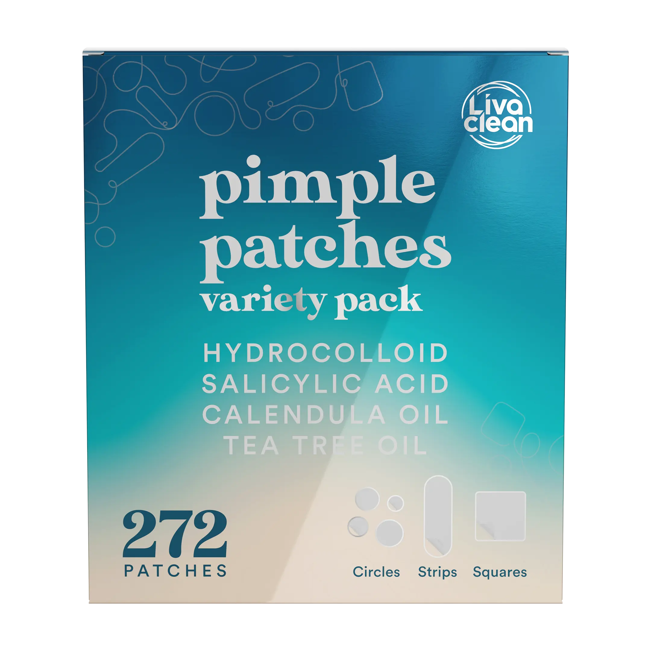 LivaClean 272 CT Pimple Patches Variety Pack w/ Tea Tree Oil, Salicylic Acid & Calendula Oil - Large Blemish Patches for Face Acne Patches Large, Hydrocolloid Patches Skincare Clear Zit Matte Skin Repair Dark Spot Remover