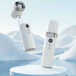 New Handheld Capsule Folding Fan with Light, Portable High-Speed Turbo Mini Fan for Outdoor Camping