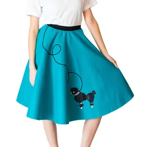 Teal 1950s Hand made Adult Poodle Skirt Costume for Women Womenswear Hip Hop 50's Shop Halloween couple costumes kids costume