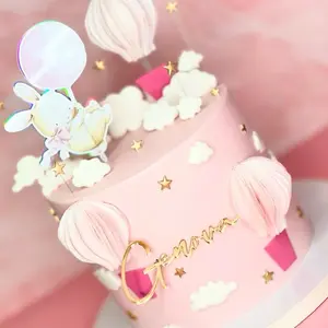 Acrylic Personalized Name Cake Charm for Birthday, Wedding, Baby Shower, and Other Occasions with Customizable Colors and Fun Designs