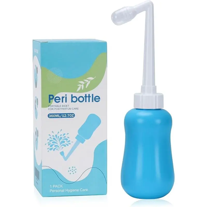 Upside Down Peri Bottle for Postpartum Care, 12.7oz Portable Travel Bidet for New Moms with Collapsible Angled Spout and Storage Bag, Collapsible Spout, Eva Material, Portable Size, Comes With Storage Bag, Eva Eco-Safe, New Mothers, Perineal Care, With Ba