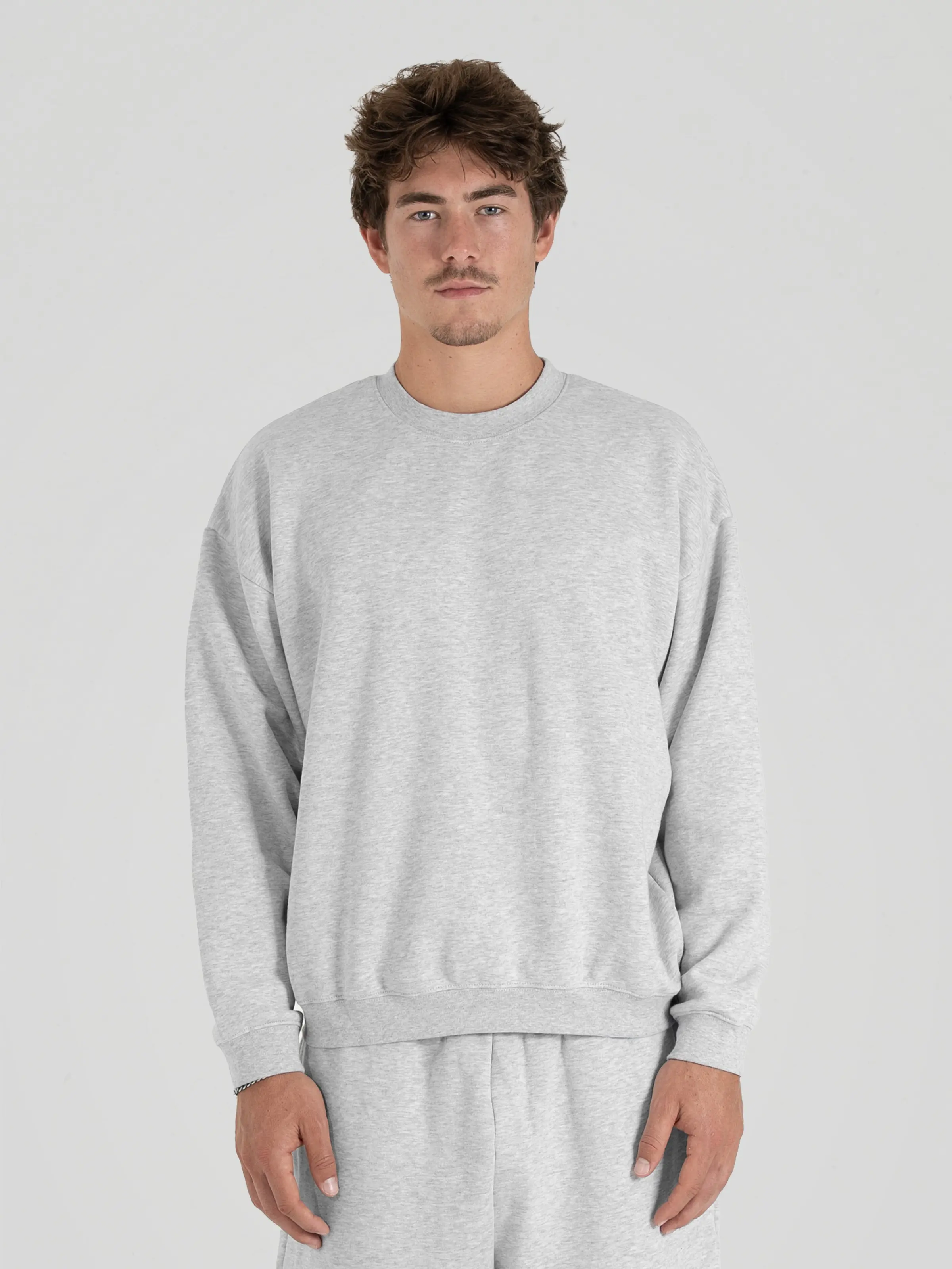 350 GSM 'Heather Grey' Fleece Crewneck 350 GSM 'Heather Grey' Fleece Crewneck