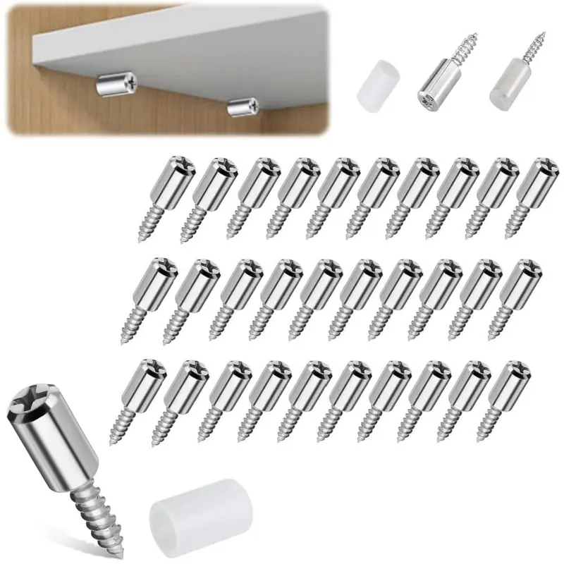 GJANSH Self-tapping screws for cabinet laminate support components, new anti-slip sleeve shelf mounting nails, suitable for shelf mounting, furniture bookshelf shelf cabinet wardrobe shelf support mounting nails