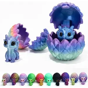 20-Piece Mini Dragon Egg Surprise Set, 10PCS 3D Printed 10 Dragon Egg and 10 Mini Dragons, Easter Basket Stuffers Small Animal Eggs for Easter, Valentine‘s or New Year