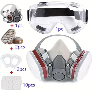 6200 Dust mask Half Face 16 IN 1 Gas Mask Paint Spray Respirator + Filter