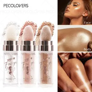 1PC Fairy Powder Shimmer Highlighter Stick Pearlescent Contouring Shading Bronzer Illuminator Glitter Face Body Brightening Stick Makeup Cosmetics