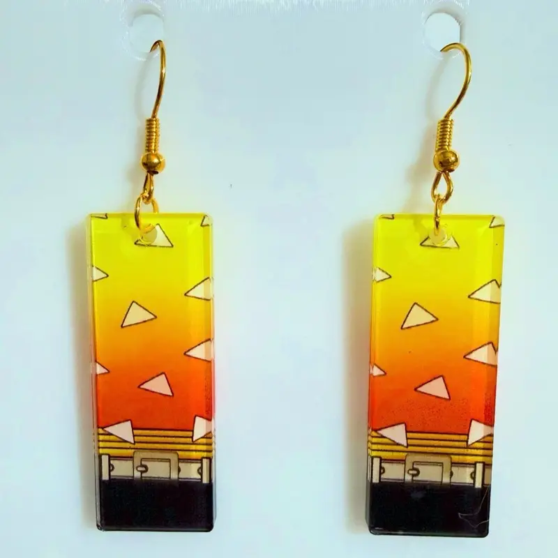 Anime inspired earrings plated gold